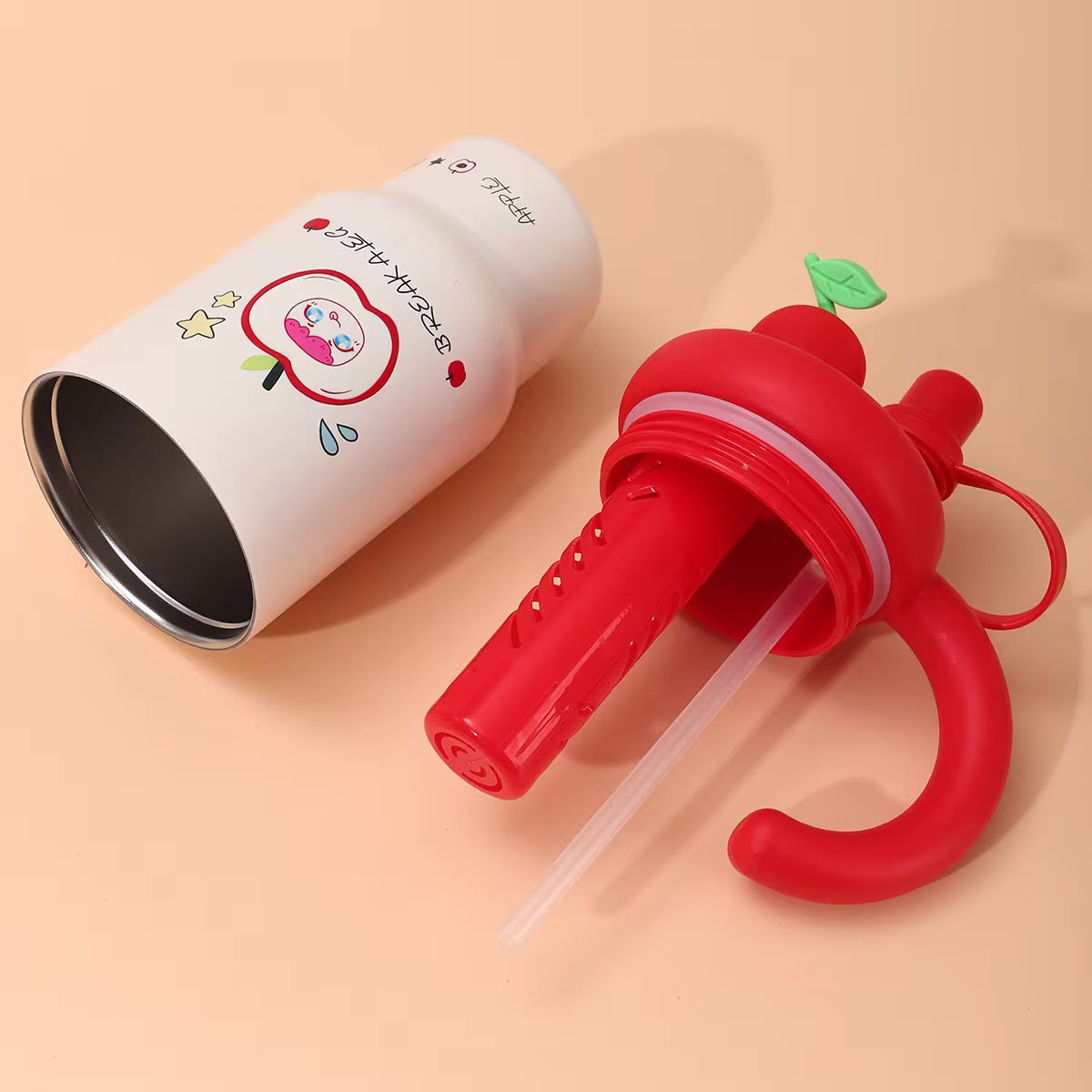 Kawaii Fruit Top Sipper Tumbler with Handle – 2-in-1 Straw & Direct Drink