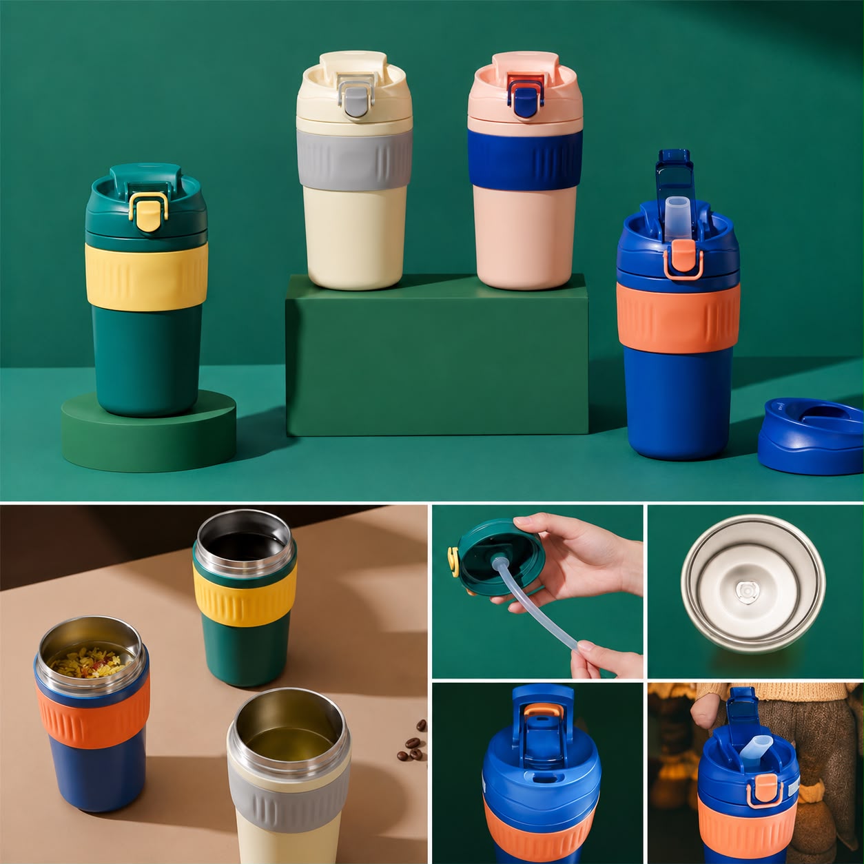 Insulated Sipper Bottle with Straw Lid | SUS304 Stainless Steel | 350ml & 480ml