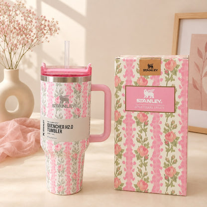 Stanley Inspired Flowstate Quencher H2.0 Tumbler | Love Shack Fancy Floral | 40oz