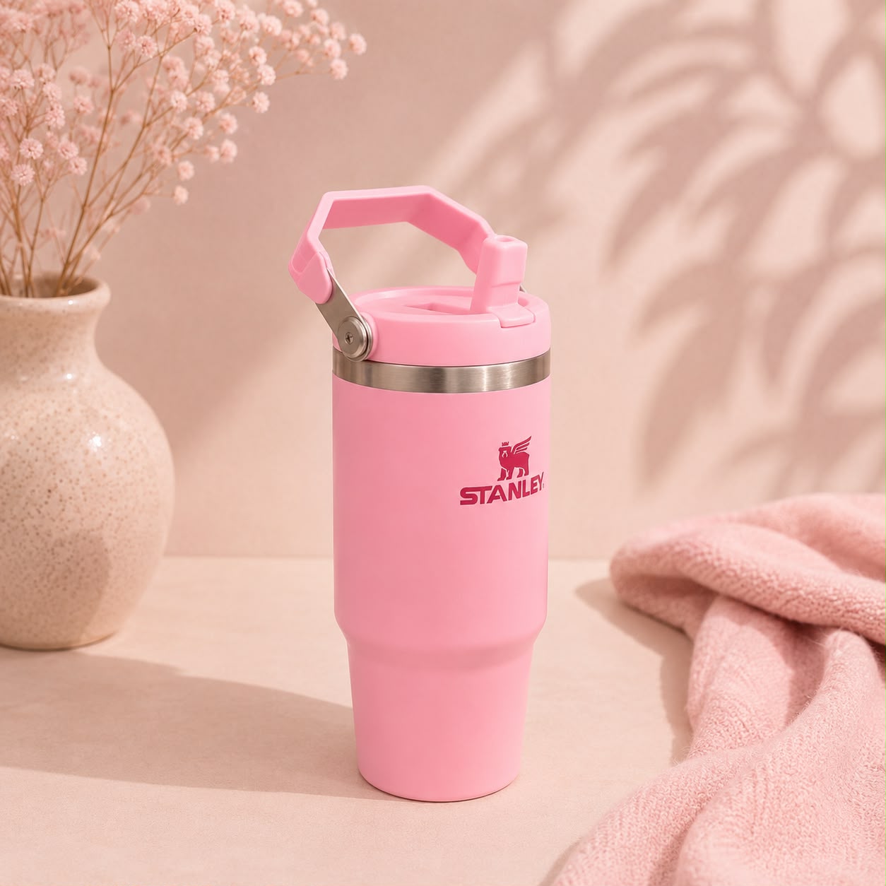 Stanley Inspired IceFlow Flip Straw Tumbler | Citron & Cool Serene Brushstrokes | 30oz