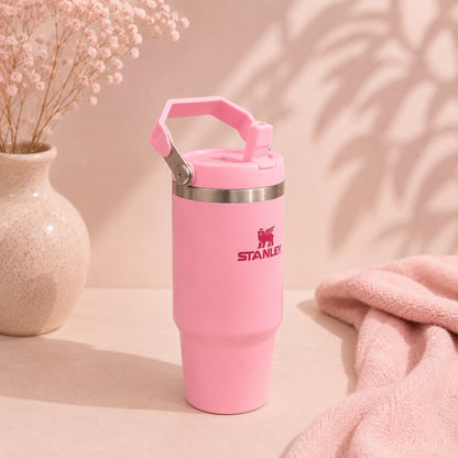 Stanley Inspired IceFlow Flip Straw Tumbler | Citron & Cool Serene Brushstrokes | 30oz