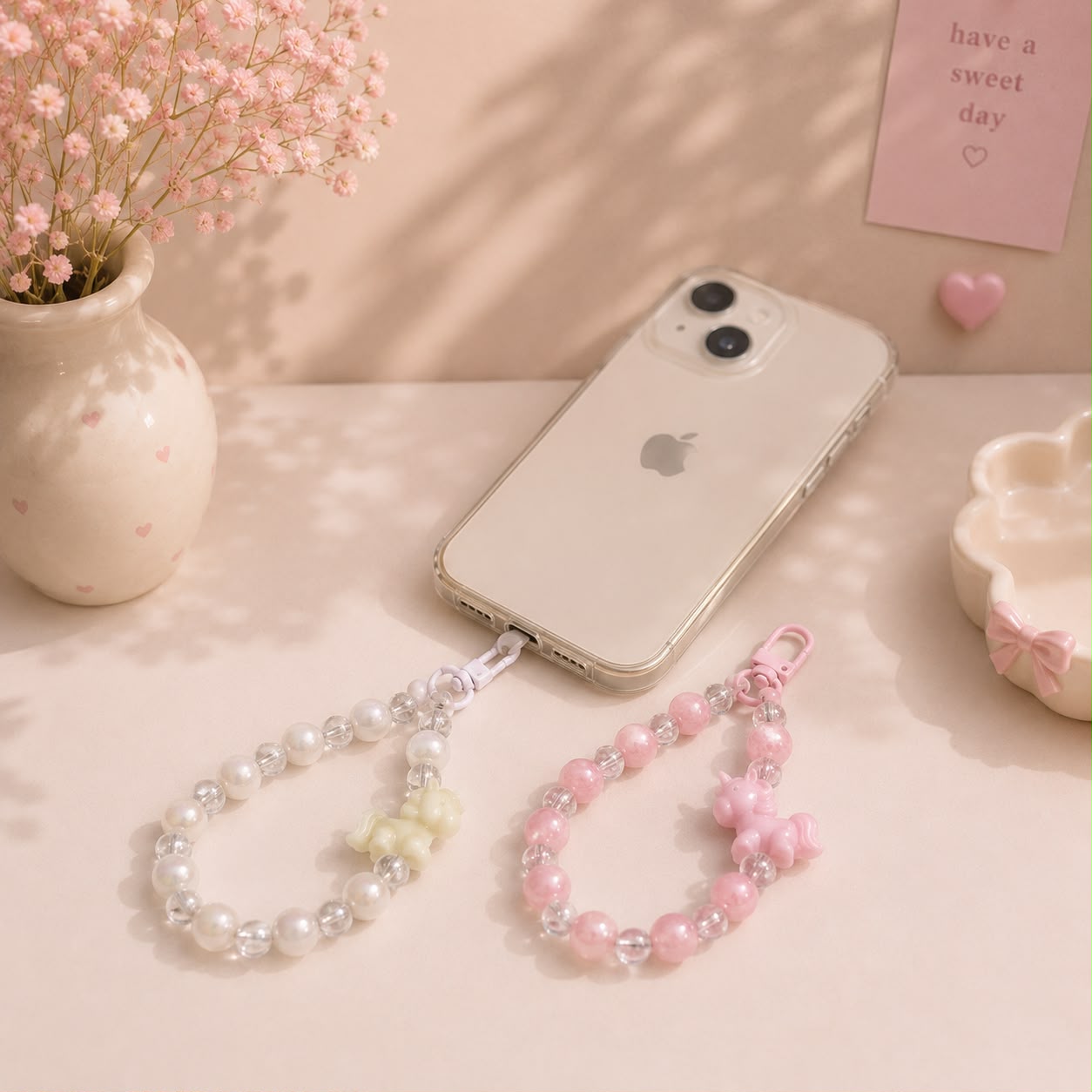 Phone Charm | Unicorn Beaded - Cute Loop Wrist Strap Accessory