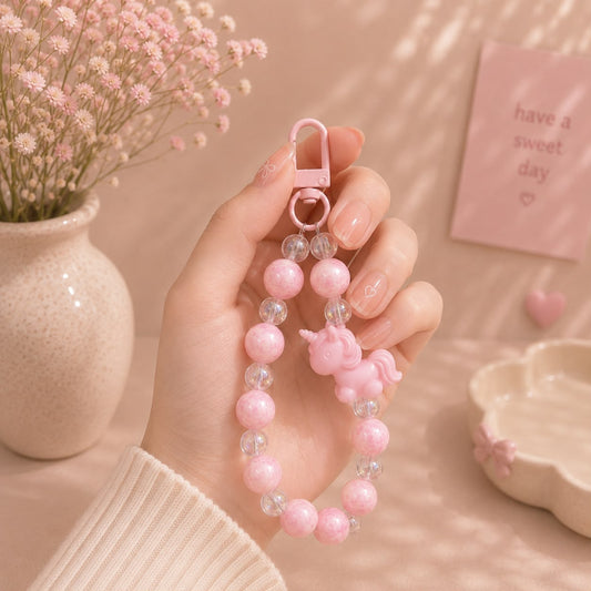 Phone Charm | Unicorn Beaded - Cute Loop Wrist Strap Accessory