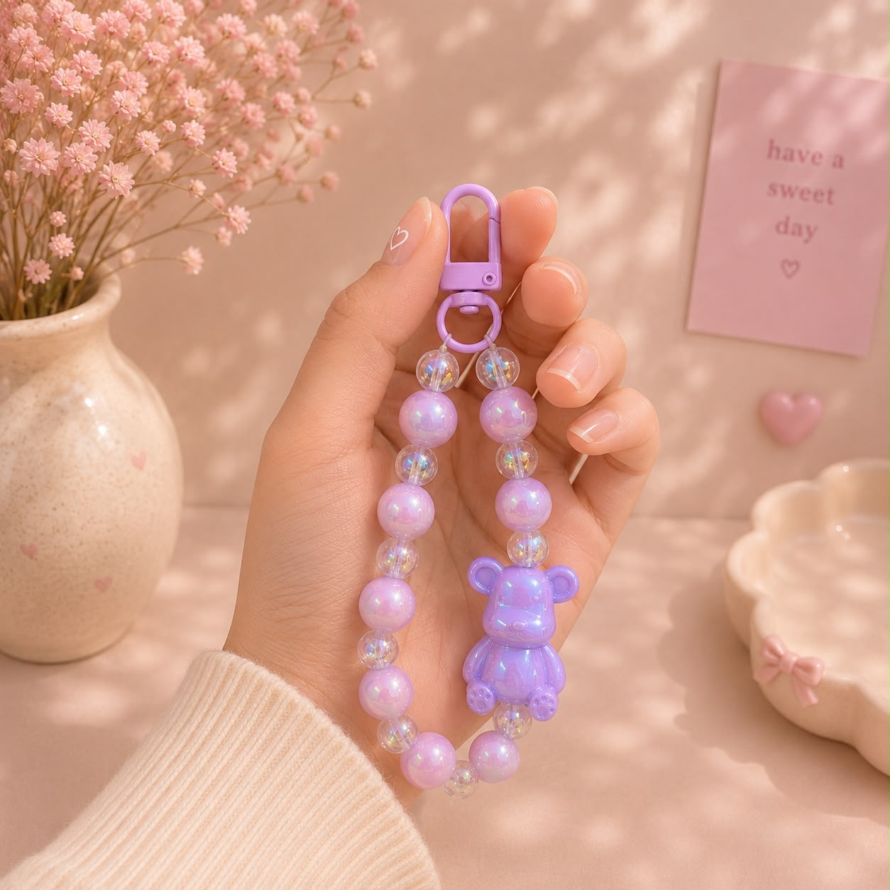 Phone Charm | Gummy Bear Beaded - Cute Wrist Strap Loop Accessory