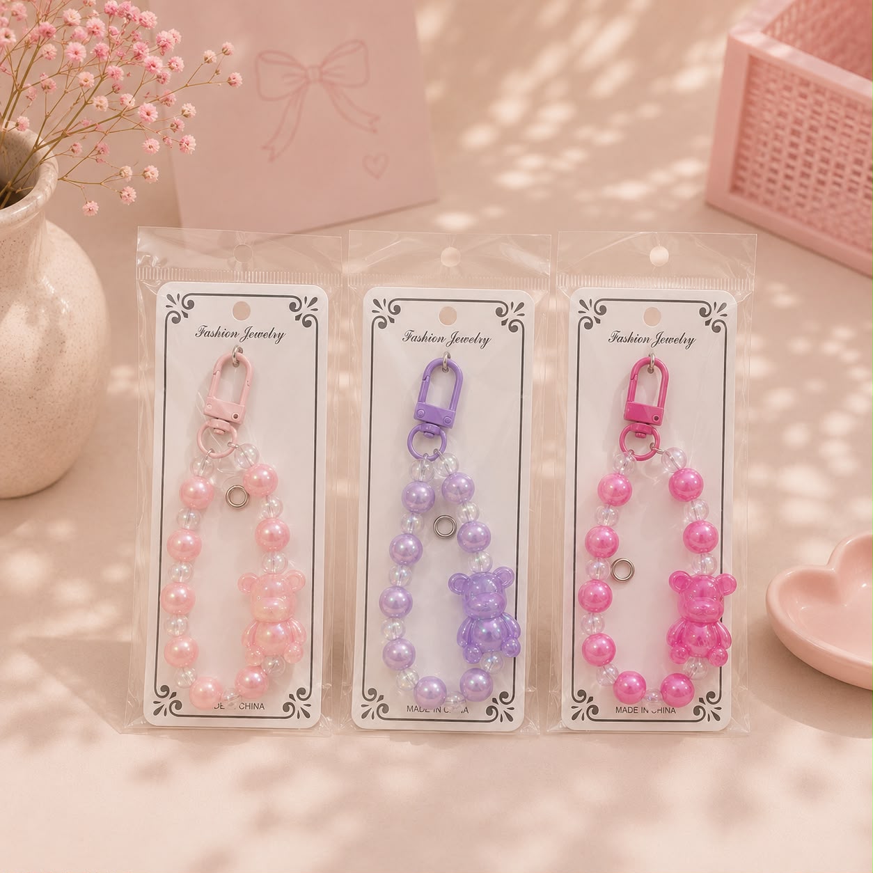 Phone Charm | Gummy Bear Beaded - Cute Wrist Strap Loop Accessory