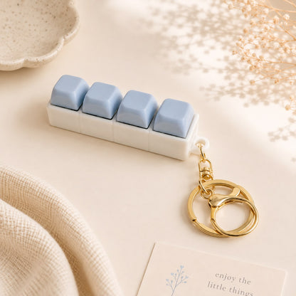Kawaii Clicker Keychains | Aesthetic | Dumpling, Coffee, Ferrero, Egg, Keyboard