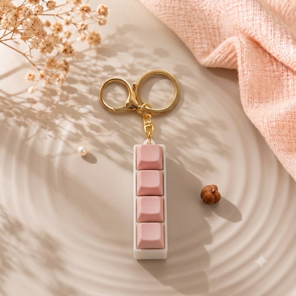 Kawaii Clicker Keychains | Aesthetic | Dumpling, Coffee, Ferrero, Egg, Keyboard