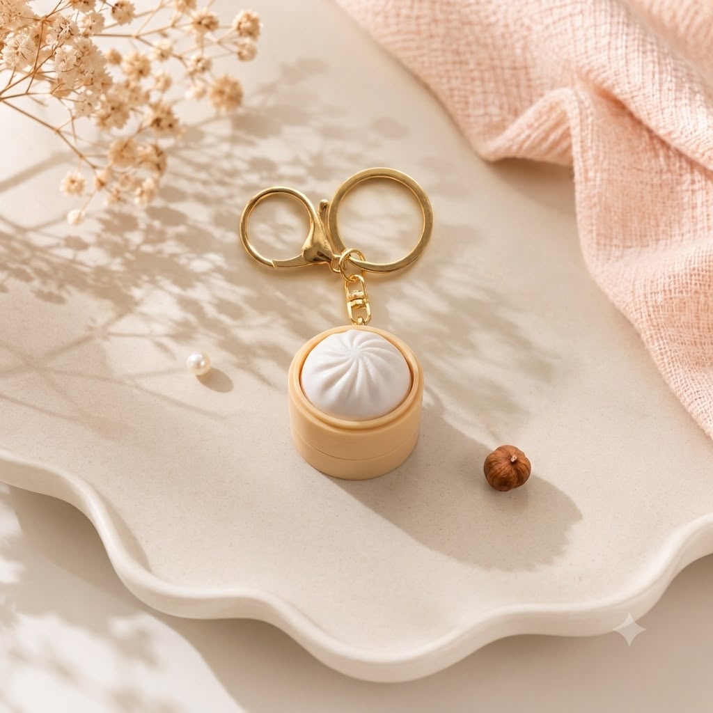 Kawaii Clicker Keychains | Aesthetic | Dumpling, Coffee, Ferrero, Egg, Keyboard
