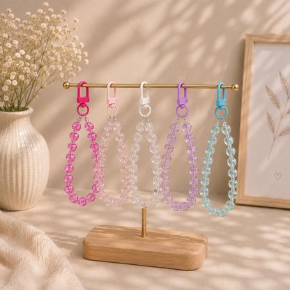 Crystal Bead Phone Charm | Wrist Strap - Translucent Pastel Phone Charm
