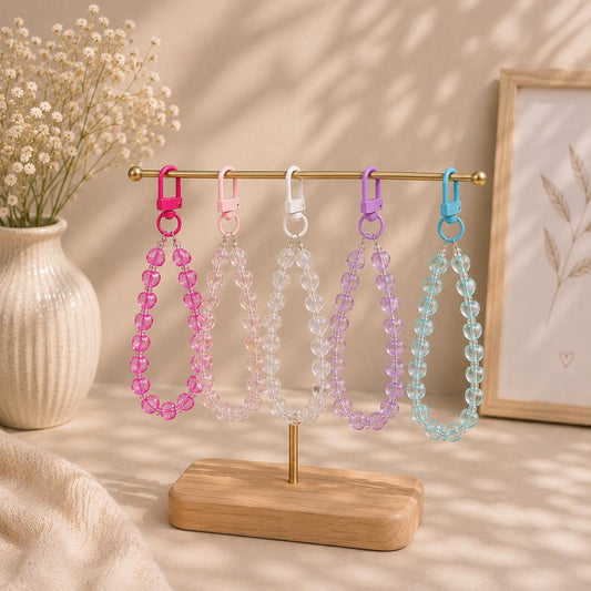 Crystal Bead Phone Charm | Wrist Strap - Translucent Pastel Phone Charm