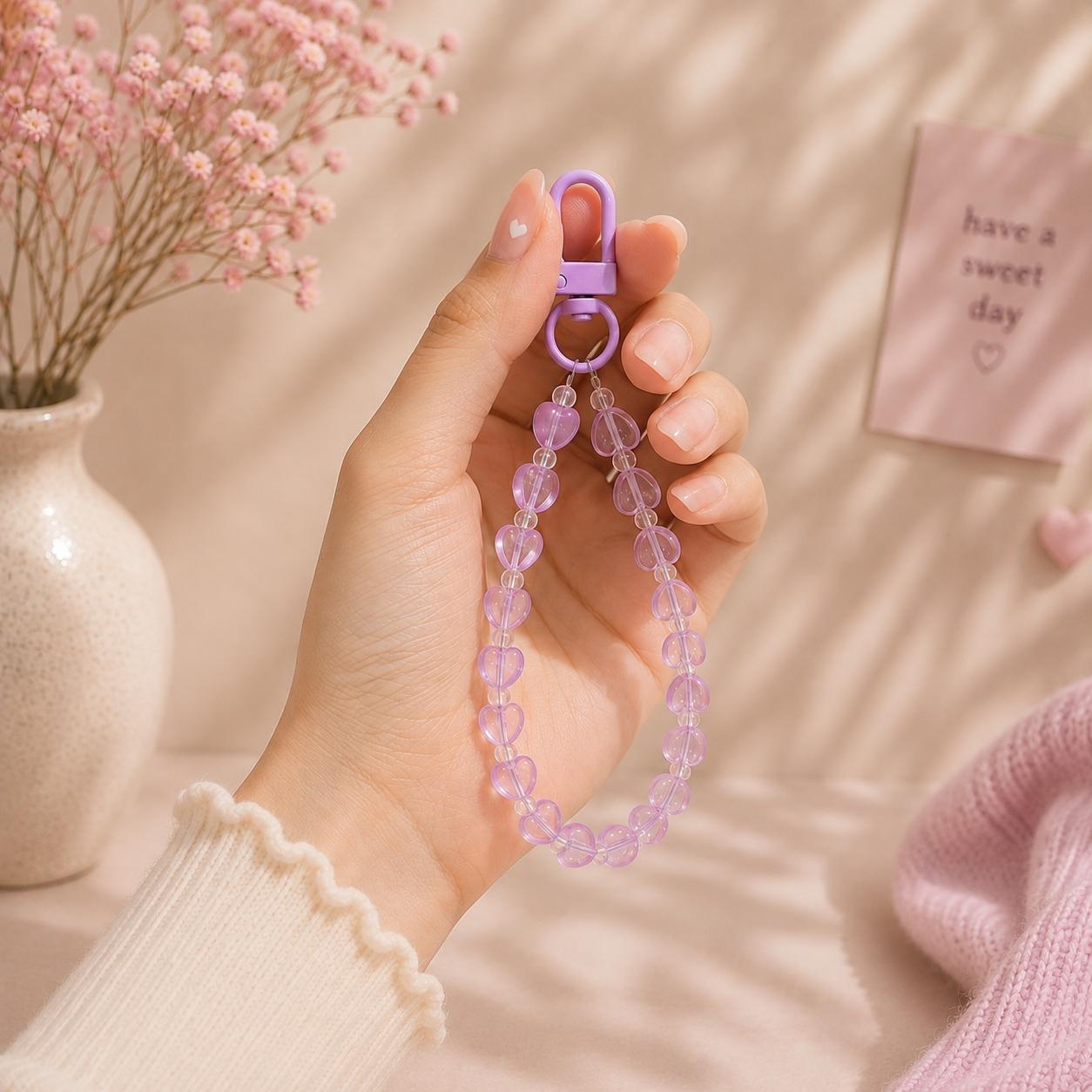 Crystal Bead Phone Charm | Wrist Strap - Translucent Pastel Phone Charm