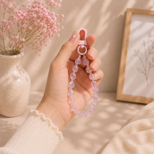 Crystal Bead Phone Charm | Wrist Strap - Translucent Pastel Phone Charm