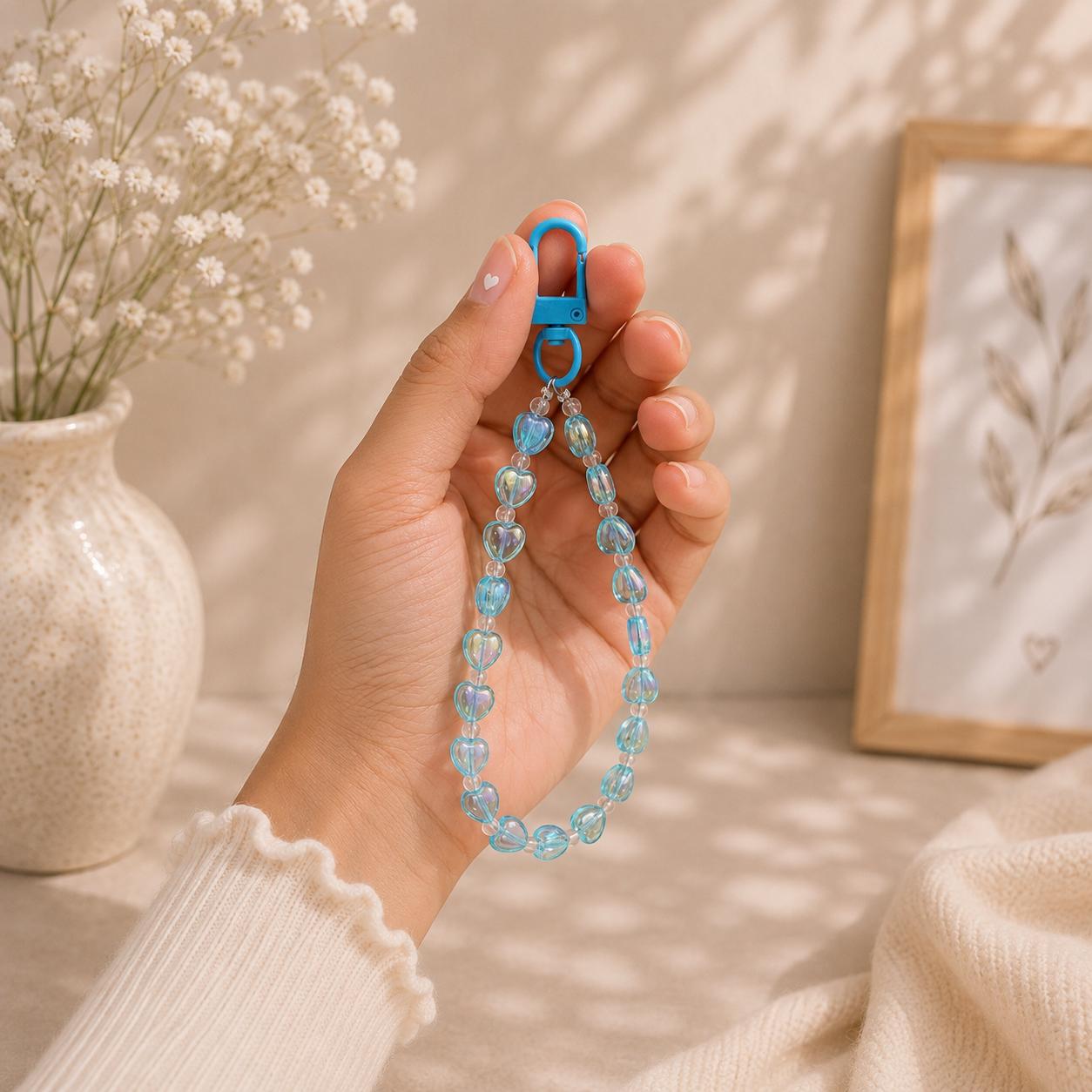 Crystal Bead Phone Charm | Wrist Strap - Translucent Pastel Phone Charm