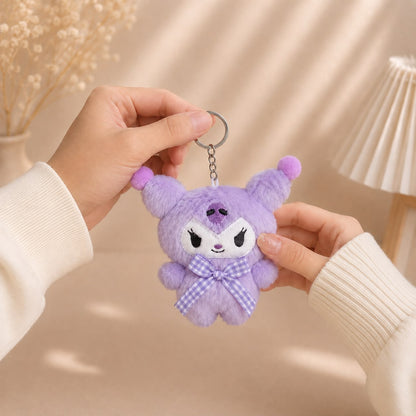 Kuromi-Inspired Kawaii Plushie Keychain & Bag Charm