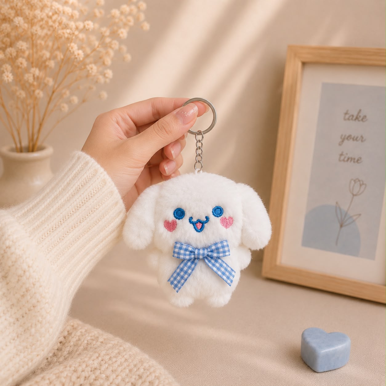 Cinnamoroll-Inspired Kawaii Plushie Keychain & Bag Charm
