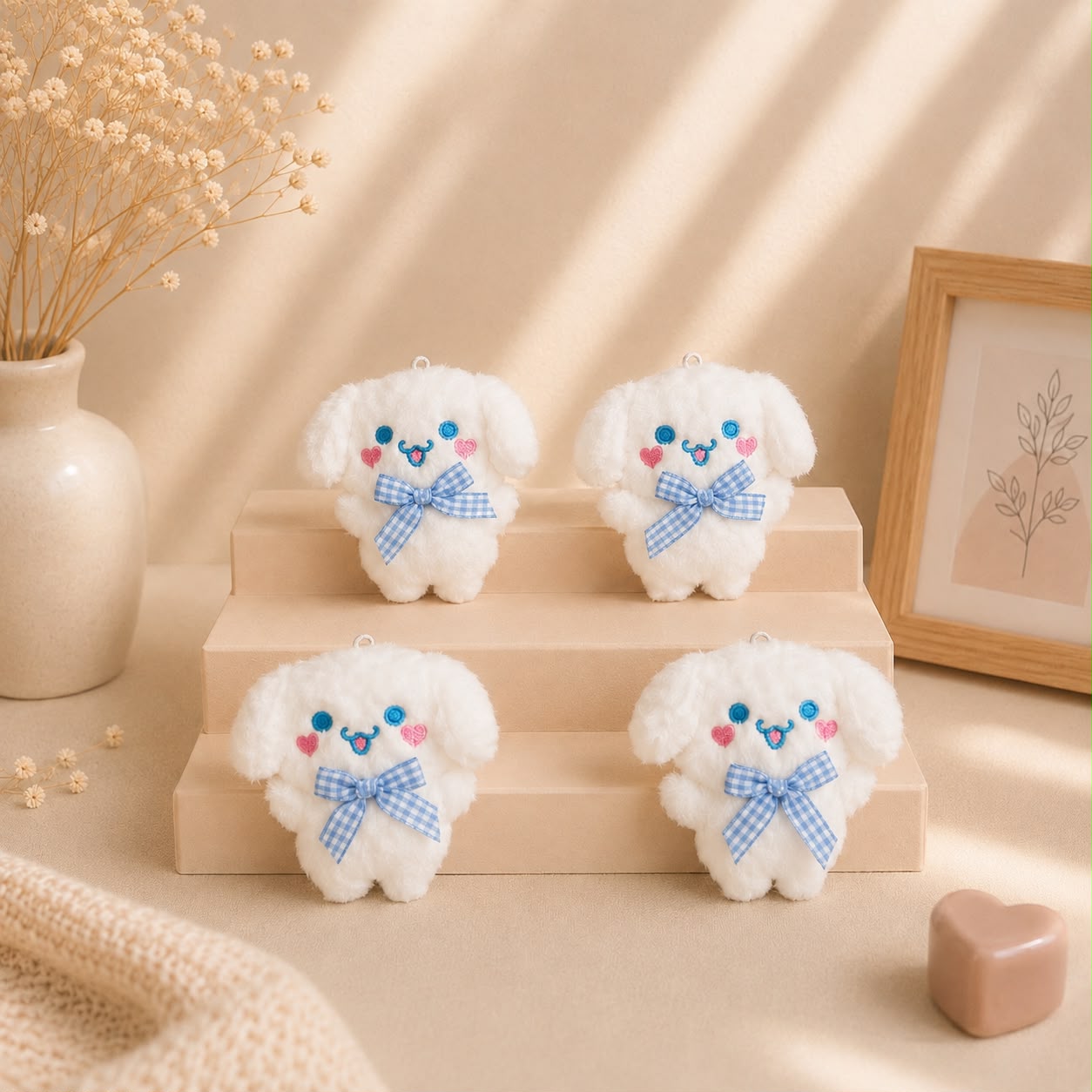 Cinnamoroll-Inspired Kawaii Plushie Keychain & Bag Charm
