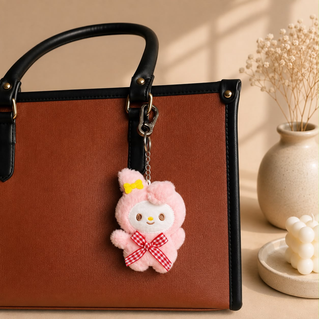 My Melody-Inspired Kawaii Plushie Keychain & Bag Charm