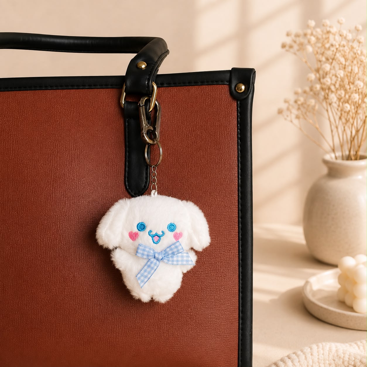 Cinnamoroll-Inspired Kawaii Plushie Keychain & Bag Charm