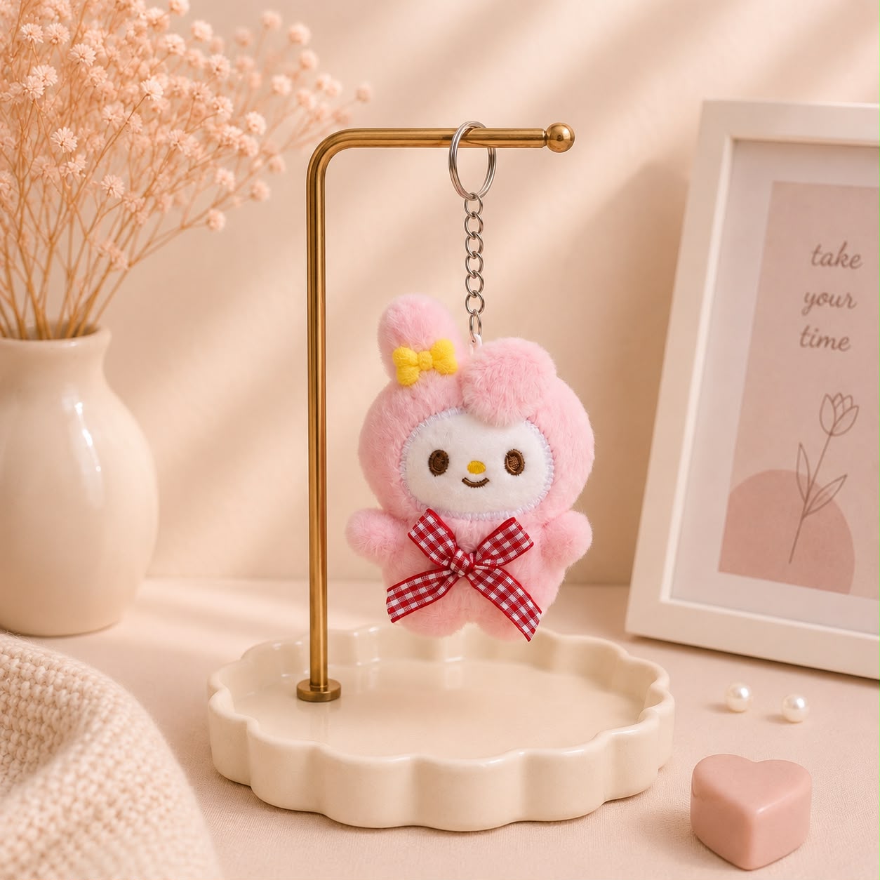 My Melody-Inspired Kawaii Plushie Keychain & Bag Charm