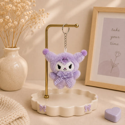 Kuromi-Inspired Kawaii Plushie Keychain & Bag Charm