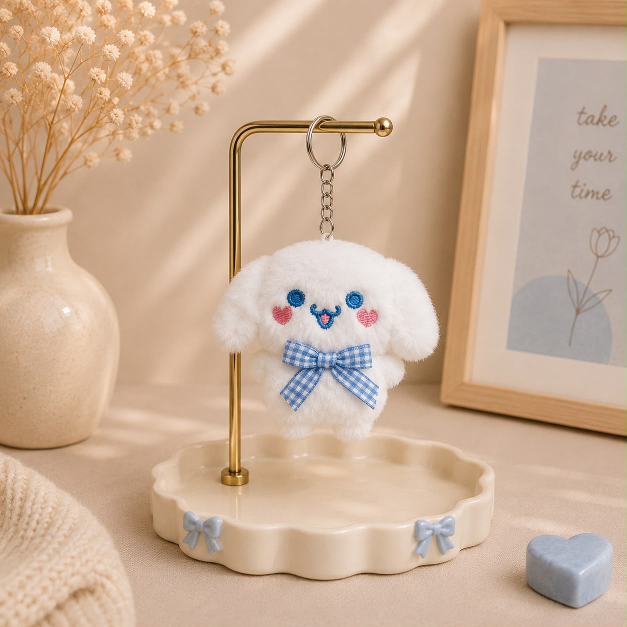 Cinnamoroll-Inspired Kawaii Plushie Keychain & Bag Charm