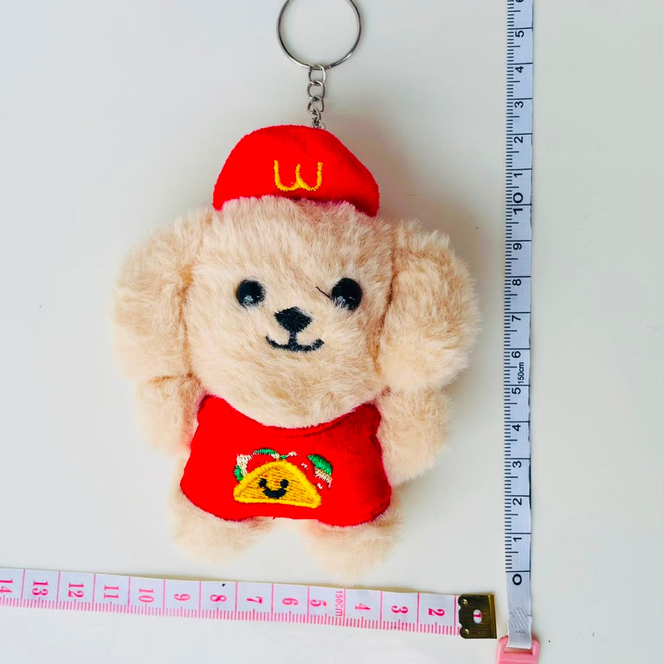 Kawaii Puppy Barista Plushie Keychain & Bag Charm