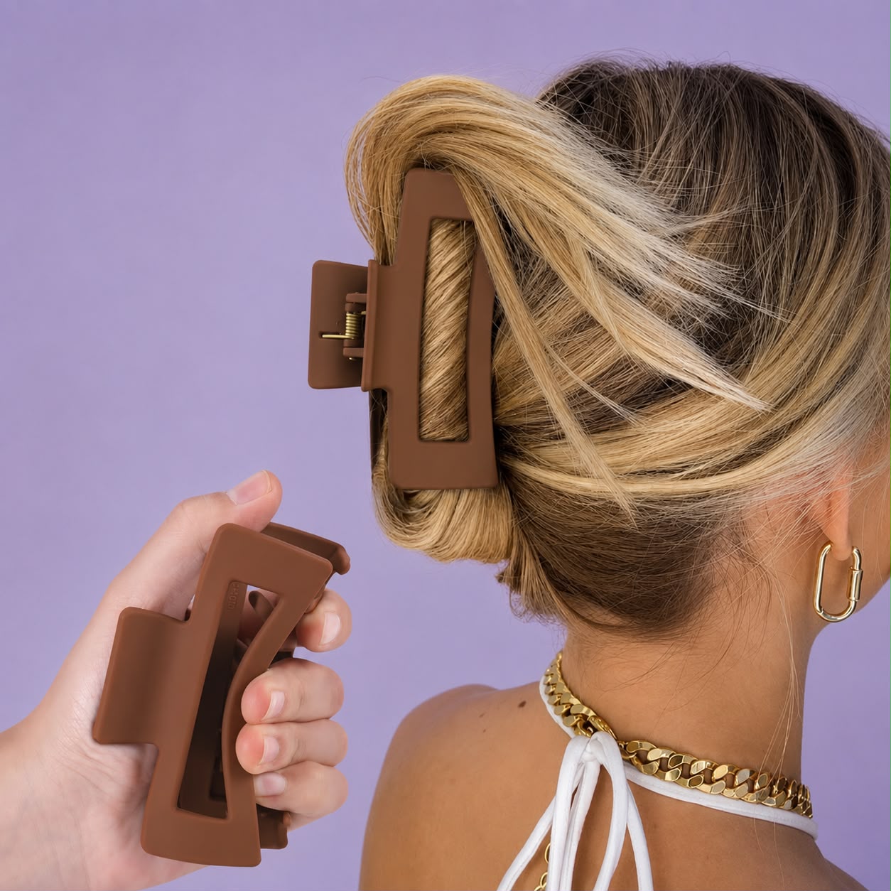 Flex Hold Hair Claw Clip – Matte Rectangle | Non Breakable