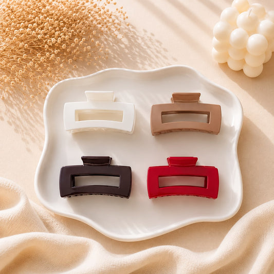 Flex Hold Hair Claw Clip – Matte Rectangle | Non Breakable