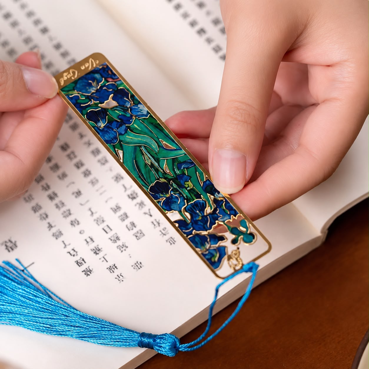 Van Gogh & Monet Art Metal Bookmarks with Silk Tassel
