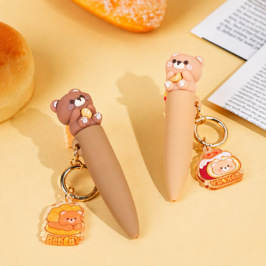 Kawaii Bestie Magnetic Charm Gel Pen Set | Pack of 2 | Bear & Hamster Charms