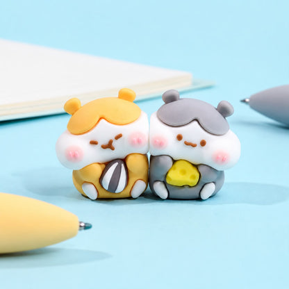 Kawaii Bestie Magnetic Charm Gel Pen Set | Pack of 2 | Bear & Hamster Charms