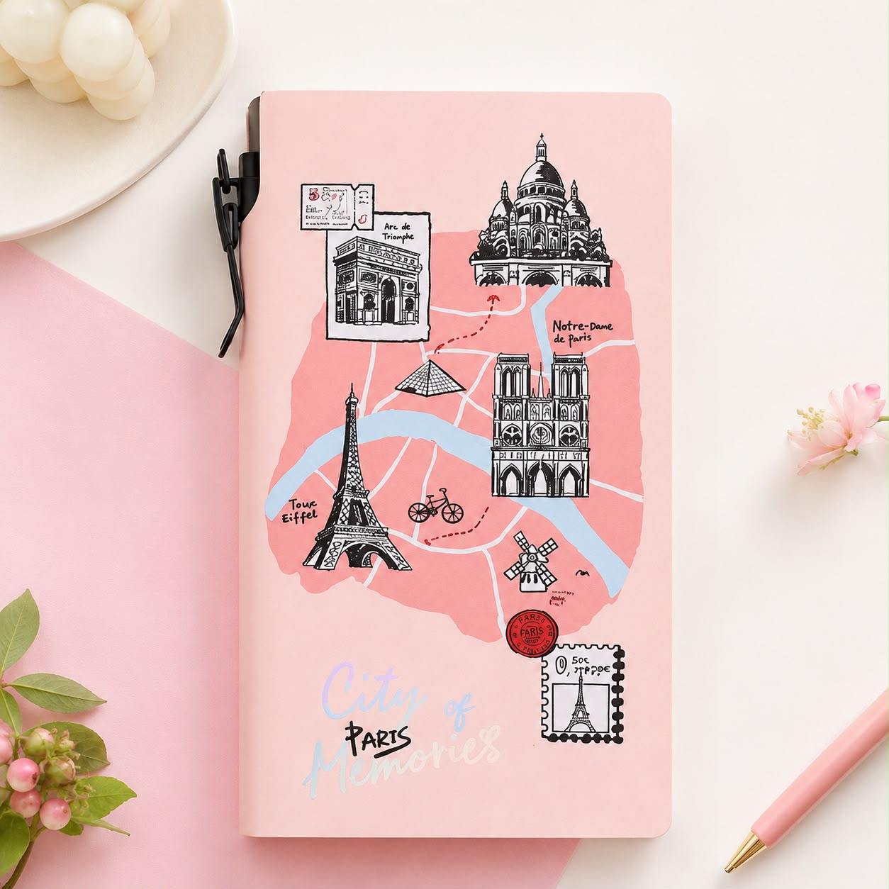 Wanderlust Travel Journal Notebook with Pen