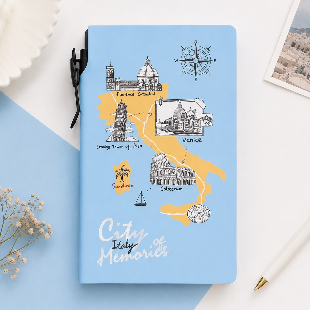 Wanderlust Travel Journal Notebook with Pen