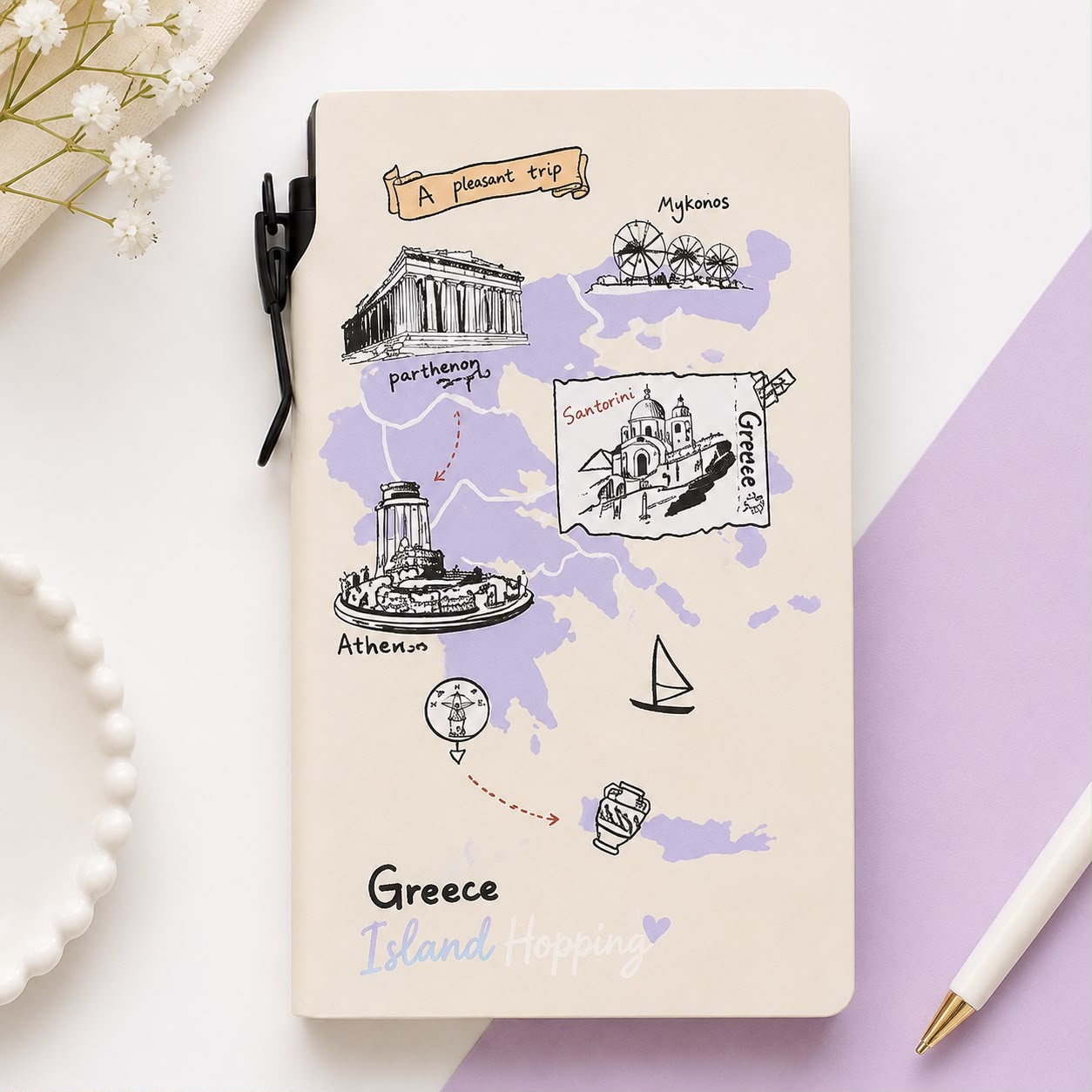 Wanderlust Travel Journal Notebook with Pen