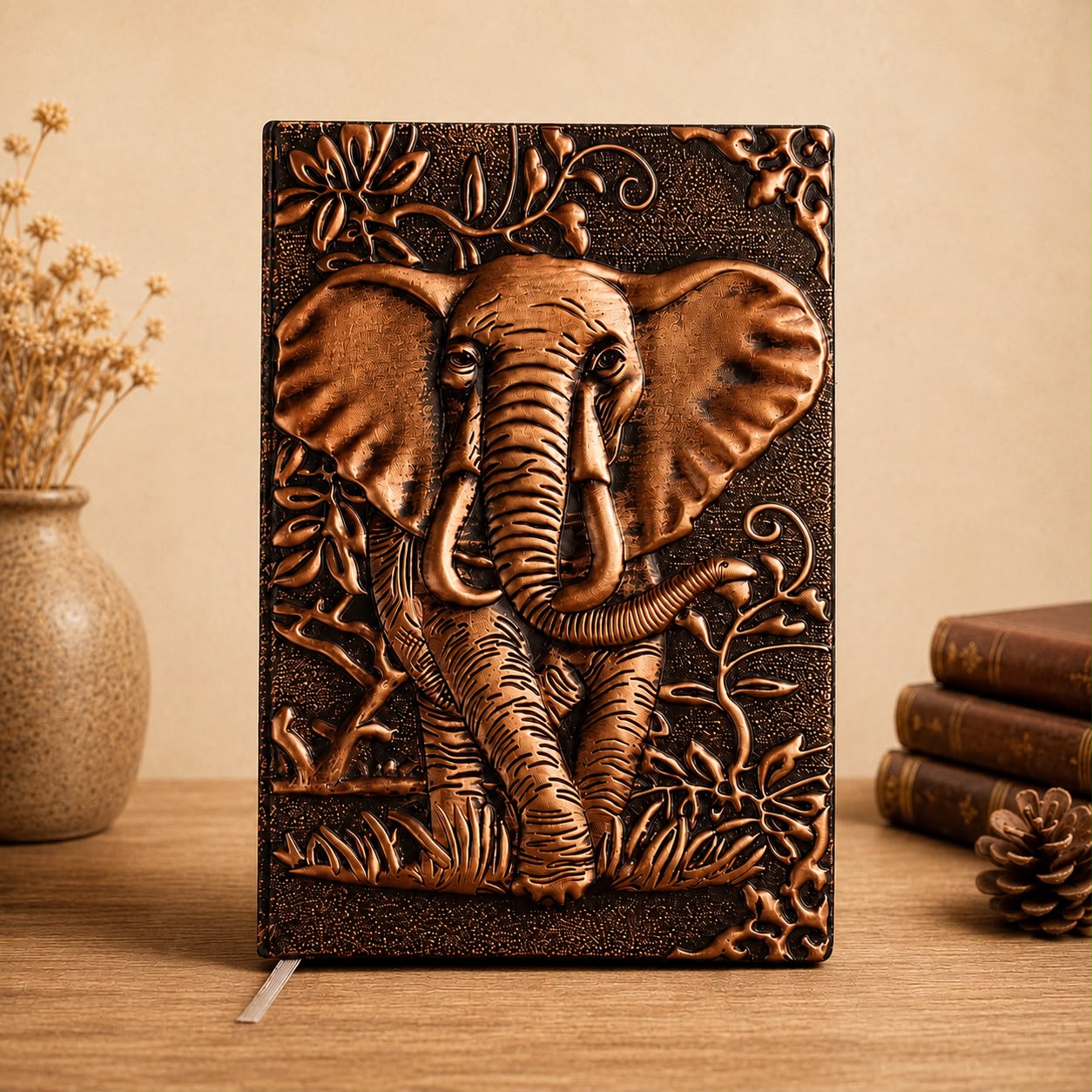 Elephant Leather Journal | 3D Embossed