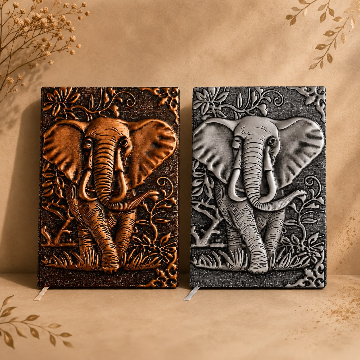 Elephant Leather Journal | 3D Embossed