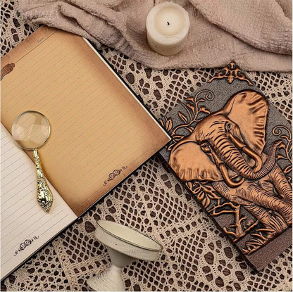 Elephant Leather Journal | 3D Embossed