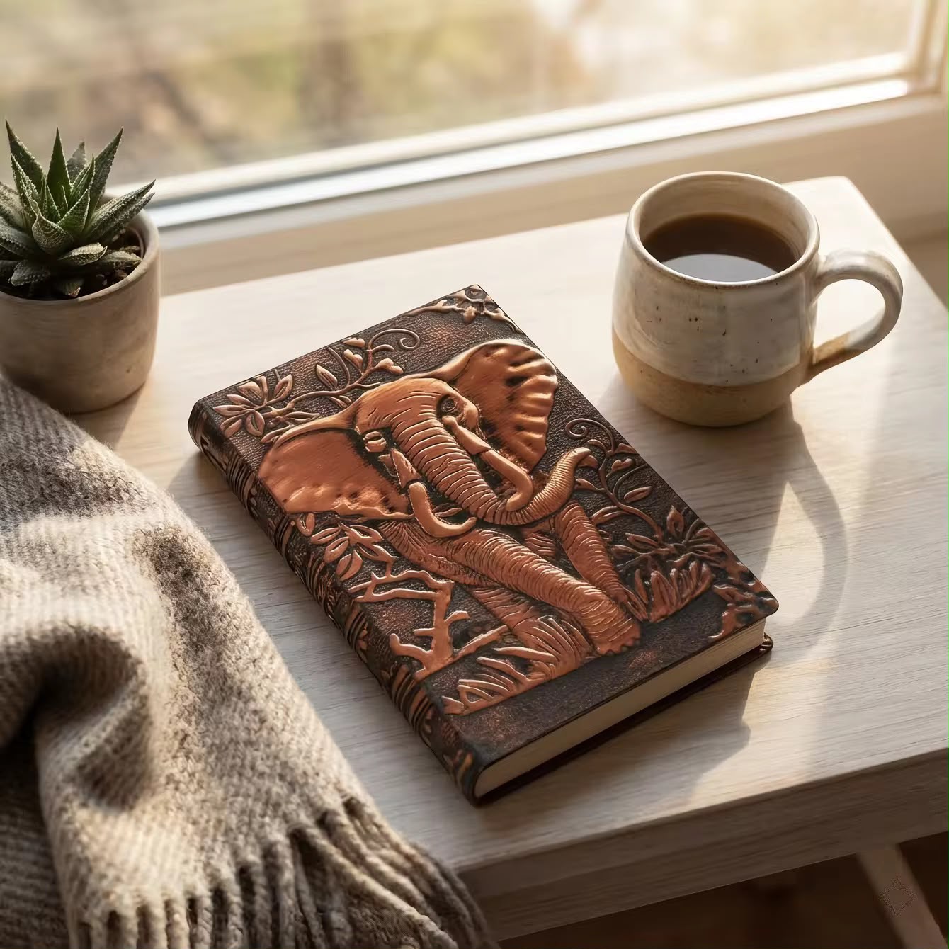 Elephant Leather Journal | 3D Embossed