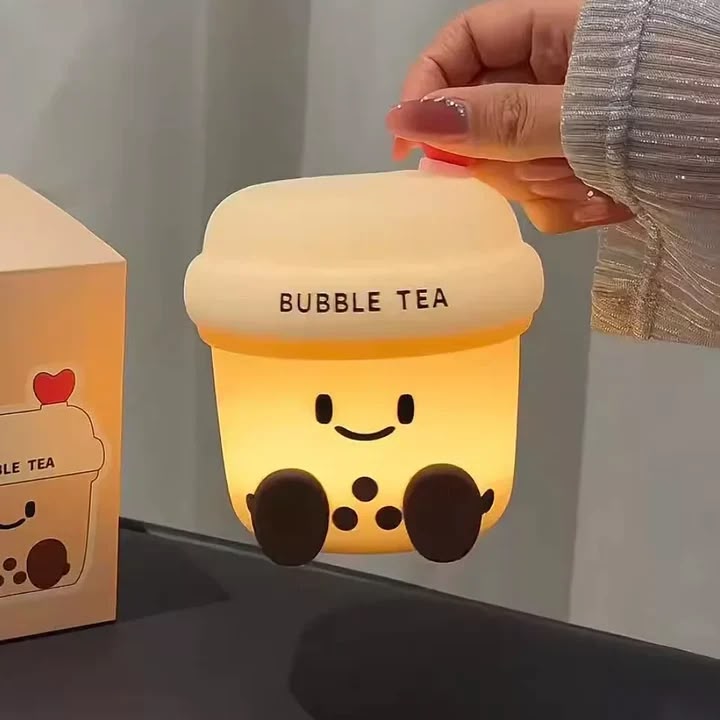 Squishy Silicone Boba/Bubble Tea Night Lamp