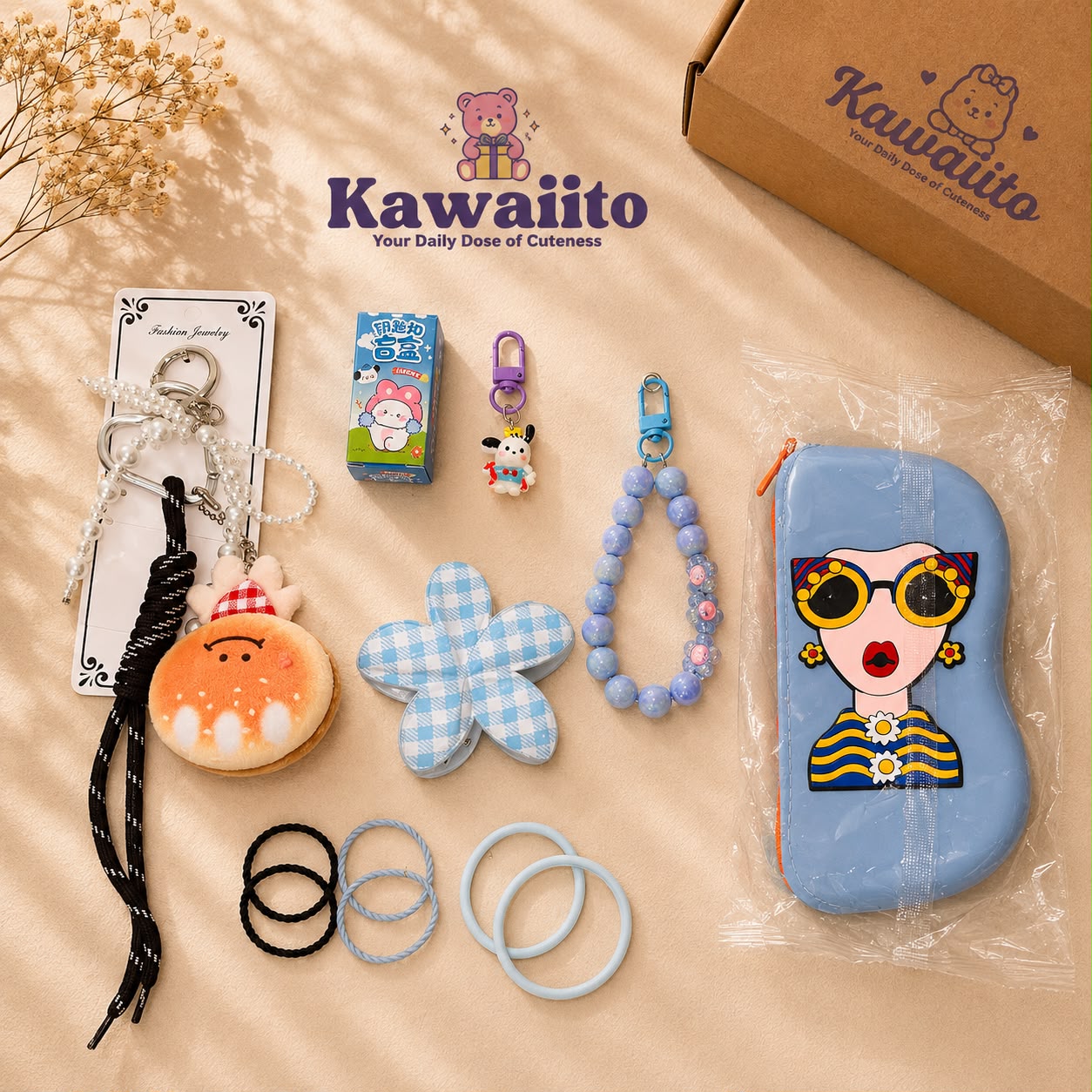 Kawaii Sunglasses Case with Wrist Strap
