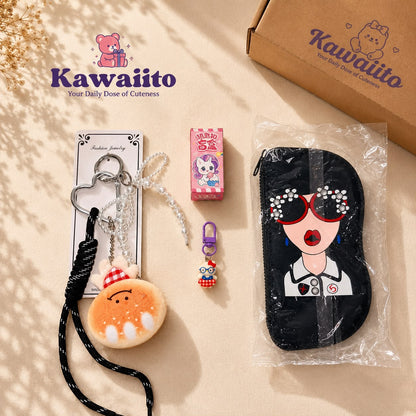 Kawaii Sunglasses Case with Wrist Strap