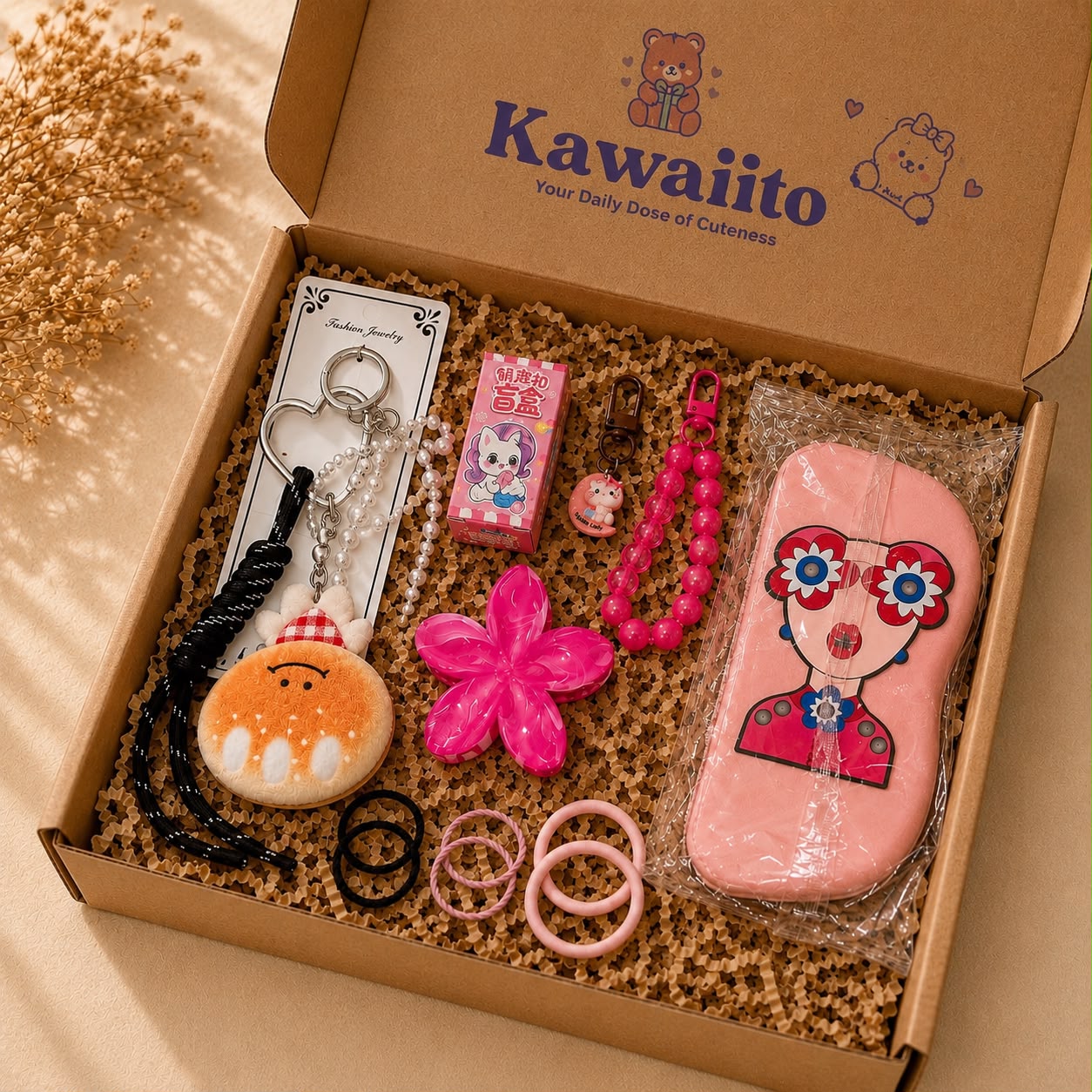 Kawaii Sunglasses Case with Wrist Strap