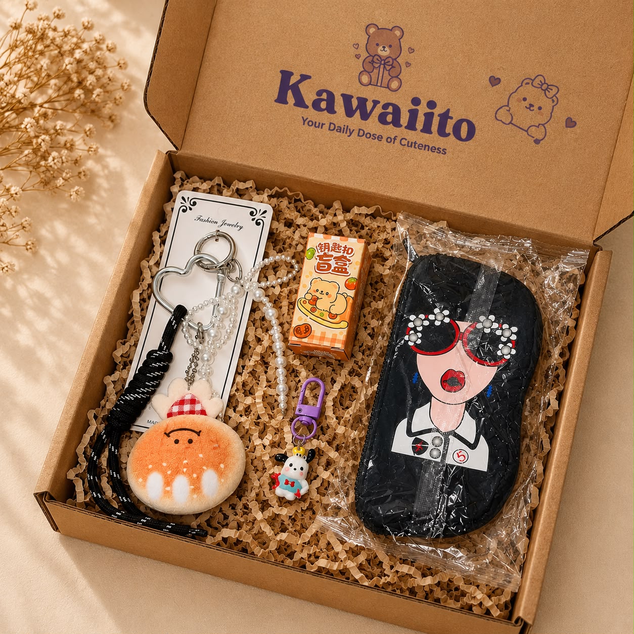 Kawaii Sunglasses Case with Wrist Strap