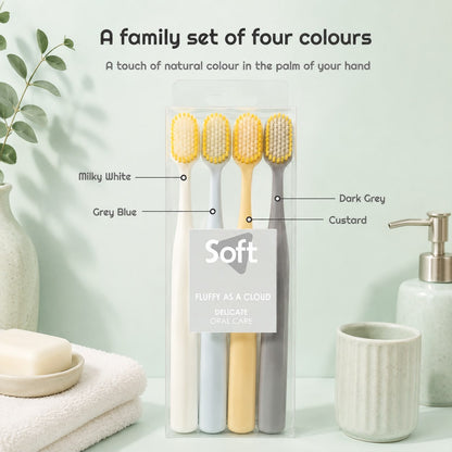 Soft Cloud Toothbrush – Set of 4 Classic Nude Colors