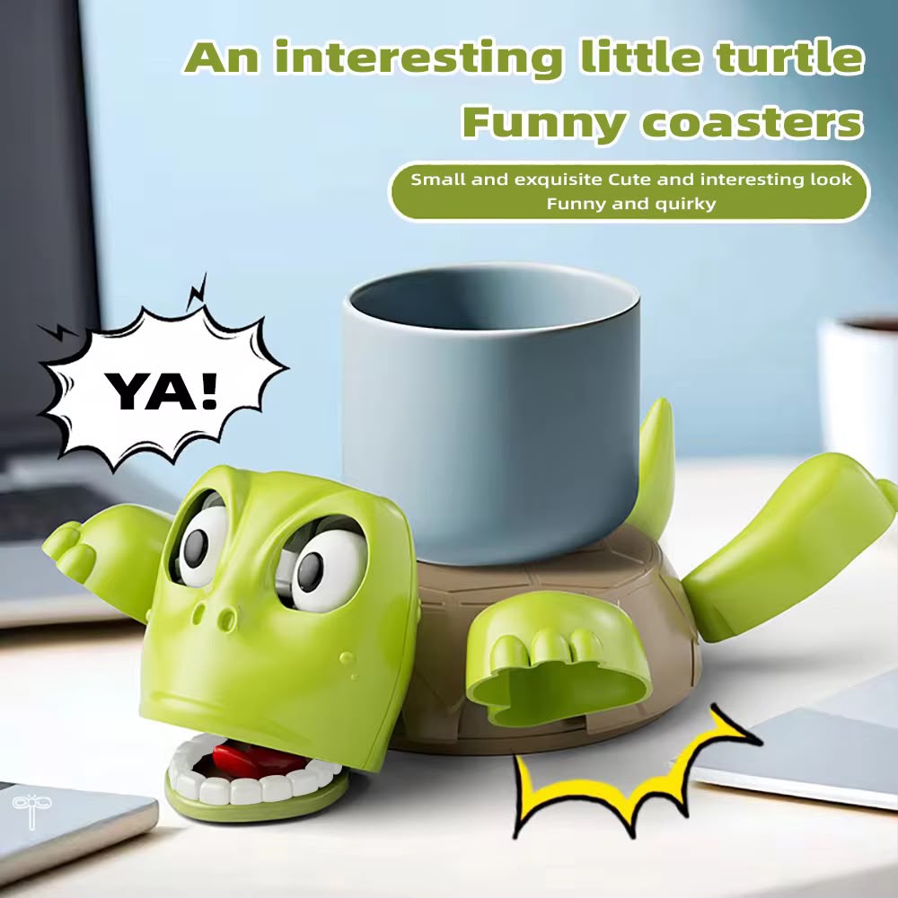 Turtle & Stitch Cup Holder Coaster – Cute Desk Cup Stand | Kawaii Home Decor