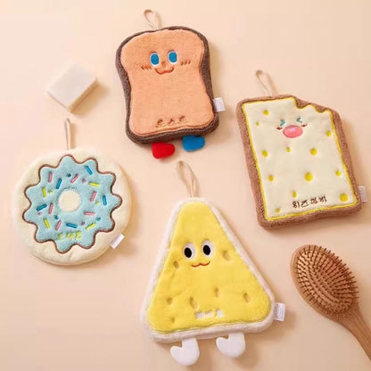 Kawaii Food Print Hanging Hand Towel | Quick Absorbent | Cute Soft Towels