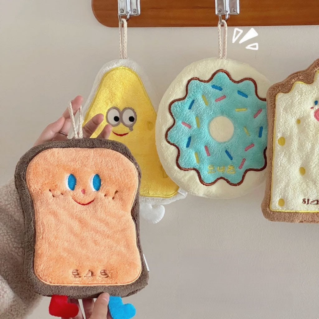 Kawaii Food Print Hanging Hand Towel | Quick Absorbent | Cute Soft Towels