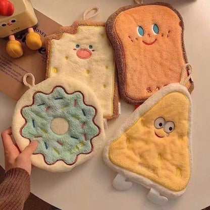 Kawaii Food Print Hanging Hand Towel | Quick Absorbent | Cute Soft Towels