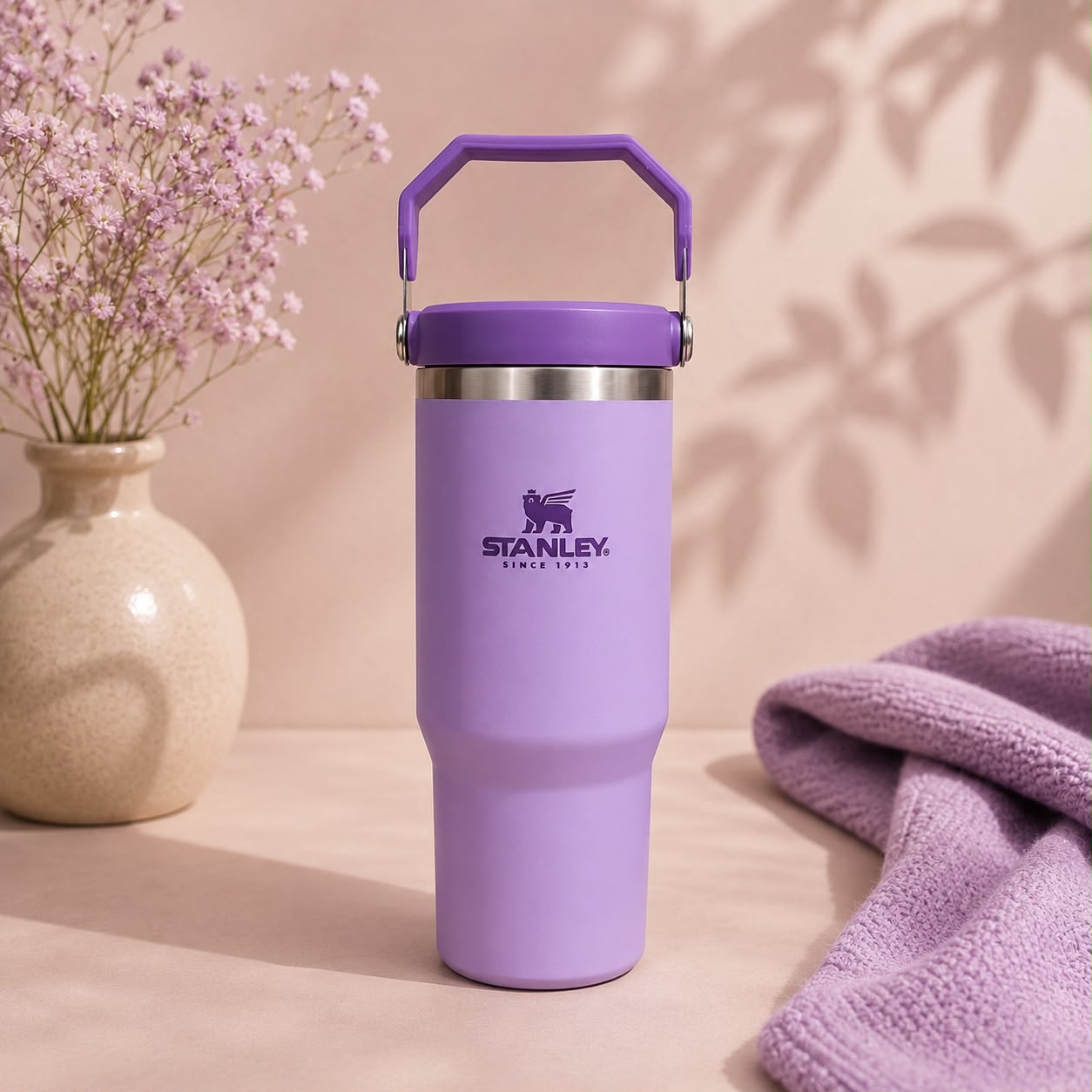 Stanley Inspired IceFlow Flip Straw Tumbler | Citron & Cool Serene Brushstrokes | 30oz