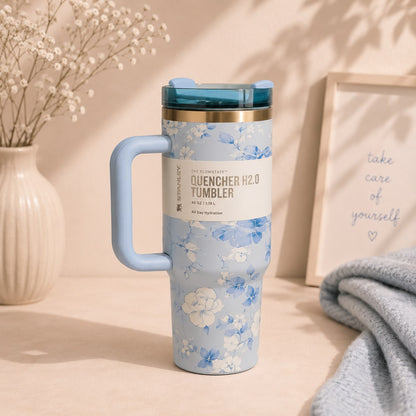 Stanley Inspired Flowstate Quencher H2.0 Tumbler | Love Shack Fancy Floral | 40oz
